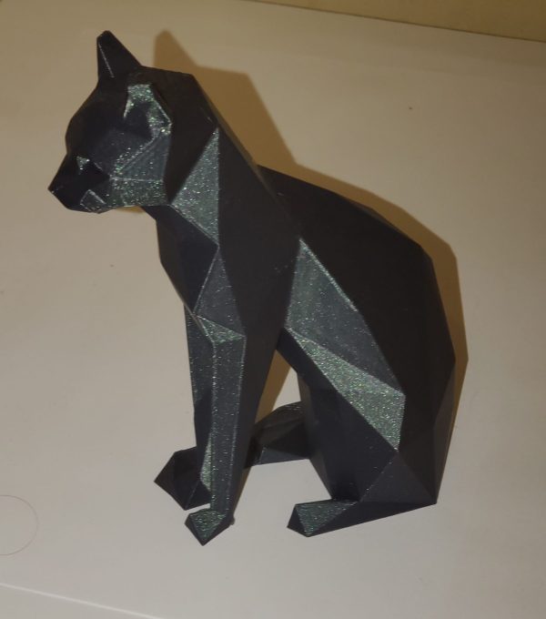 Thème "animal" chat assis poly.
