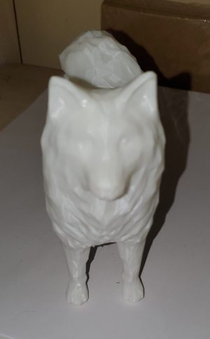 Thème "animal" chien Samoyède debout.