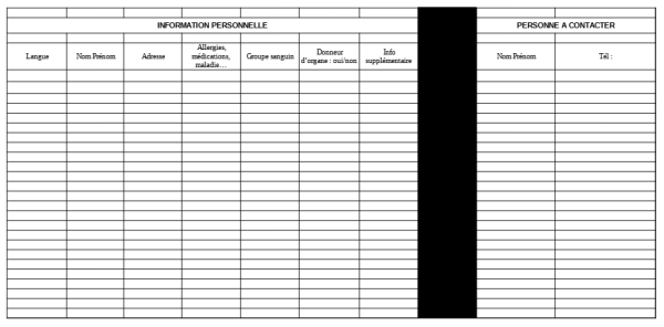 Porte-clé NFC Cas d'urgence.